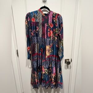 Floral Patchwork Long Sleeve Dress